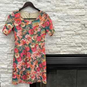 Gianni Bini | Women’s Short Sleeve Multicolored Floral Dress Knee Length size S